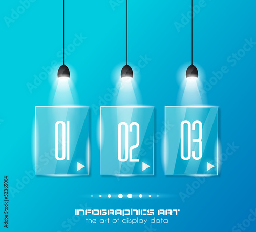 Vector: Infographic design template with glass surfaces Infographic design template with glass surfaces