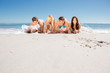 Group of friends on the sand