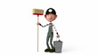 3d boy working.
