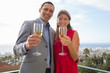 Couple toasting with champagne