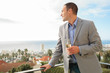 Man holding flute of champagne
