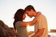 Couple embracing each other on the beach