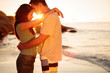 Couple embracing each other on the beach