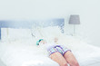 Attractive woman falling on her bed