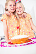 Cute twins celebrating their brithday