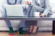 Business people sitting on a couch 
