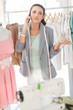 Pretty designer on the phone