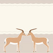 Card with two gazelles