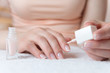 Womans hands with beautiful french manicure
