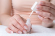 Womans hands with beautiful french manicure