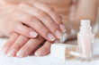 Womans hands with beautiful french manicure