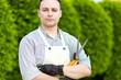 Handsome young gardener portrait