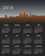 Vector: 2014 year stylish calendar on cityscape background 2014 year stylish calendar on cityscape background