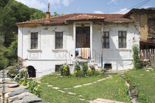 white house in Maloviste village of Pelister National Park, Republic of Macedonia