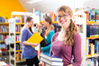 Students learning in library