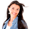 Beautiful woman with windy hair