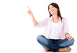 Woman pointing with finger