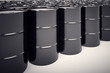 Oil barrels.