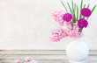 spring flowers on white background