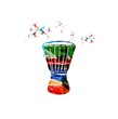 Vektor: Colorful vector bongo background with hummingbirds Colorful vector bongo background with hummingbirds