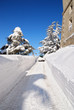 vehicle snowplow open the road closed by the snow