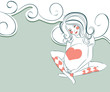 Pregnant woman simple background