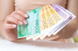 Money in womens hands