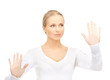 woman working with virtual screen