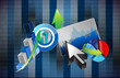 business graph steps design illustration