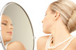 woman with pearl necklace