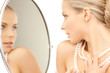woman with pearl necklace