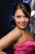 woman with disco ball