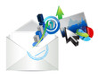 email business graph set design illustration