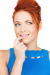smiling woman thinking