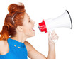 woman with megaphone