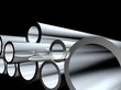 3D metal tubes - high technology background.