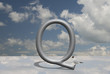 q letter in a blue sky