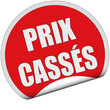 Sticker rot rund cu PRIX CASSÉS