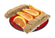 Biscotti and orange wedges