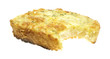 Bitten thick toast with cheese