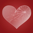Glass broken heart