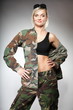 Photo: woman in military clothes, army girl woman in military clothes, army girl
