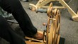 Hand spinning wool to yarn