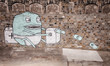 Foto: Graffiti in Vienna showing baby monster printing money Graffiti in Vienna showing baby monster printing money