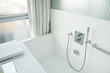 Illustration: Modern white bathroom interior Modern white bathroom interior