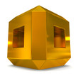 cube 3d golden