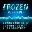 Ice font collection, vector Eps10 illustration.