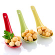 chickpeas over spoons
