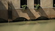 Balcony on the river. Treviso, Italy.