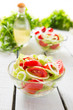 Fresh salad and olive oil